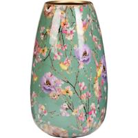 Home & Styling Vaas met bloemenprint pastel 30cm - thumbnail