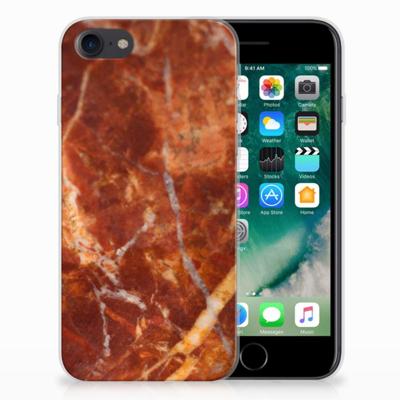 iPhone SE 2022 | SE 2020 | 8 | 7 | TPU | Siliconen hoesje | Marmer Bruin