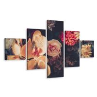 Schilderij - Vintage bloemen IV, 5luik, premium print - thumbnail