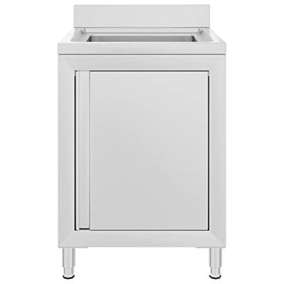 VidaXL Wastafelkast commercieel 60x60x96 cm roestvrij staal