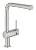 Grohe Minta keukenkraan met uittrekbare handdouche dualspray supersteel - thumbnail