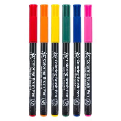 Sakura koi coloring brush pen set bright, 6 kleuren