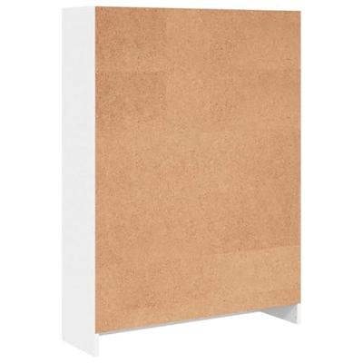 Boekenkast 80x24x109 cm bewerkt hout wit Boekenkast 80x24x109 cm bewerkt hout wit