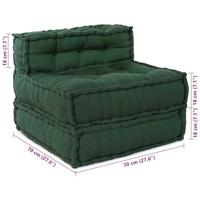 Poef modulair 70x70x54 stof groen - thumbnail