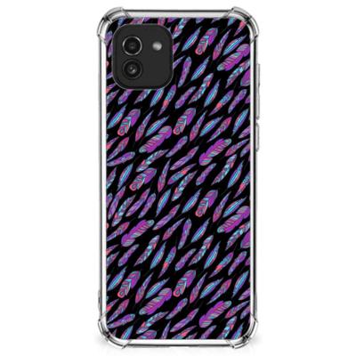 Samsung Galaxy A03 Doorzichtige Silicone Hoesje Feathers Color Samsung Galaxy A03 Doorzichtige Silicone Hoesje Feathers Color