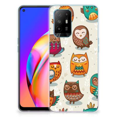OPPO A94 5G | Reno5 Z | TPU Hoesje | Vrolijke Uilen OPPO A94 5G | Reno5 Z | TPU Hoesje | Vrolijke Uilen
