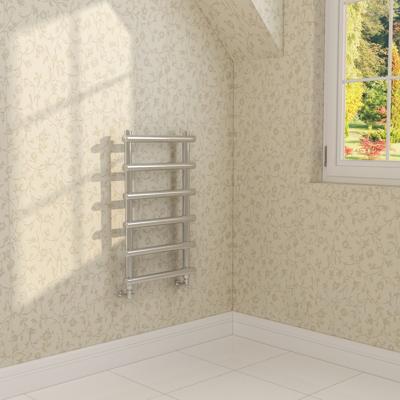 Designradiator Boss & Wessing Tubi Handdoekrek 85x60 cm Zij-Onderaansluiting Chroom Boss & Wessing