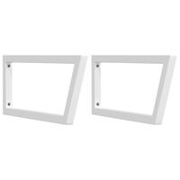 Wandbeugels voor wasbak 2 st trapezium staal wit - thumbnail