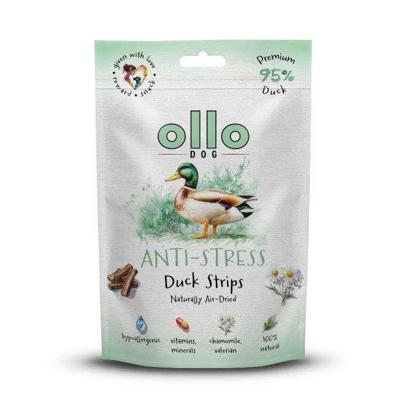 OLLO Air-Dried Anti-Stress Duck strips - traktatie voor hond - 80g