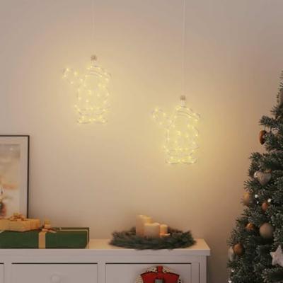 VidaXL Kerstverlichting silhouet van de kerstman2 st 35 leds warm wit - thumbnail