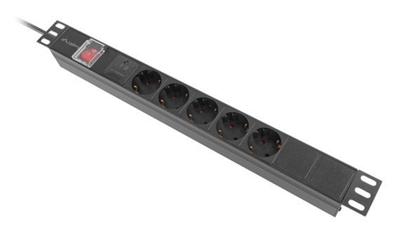Lanberg PDU-05F-0200-BK energiedistributie 5 AC-uitgang(en) 1U Zwart Lanberg PDU-05F-0200-BK energiedistributie 5 AC-uitgang(en) 1U Zwart