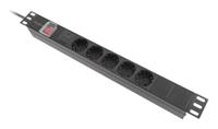 Lanberg PDU-05F-0200-BK energiedistributie 5 AC-uitgang(en) 1U Zwart - thumbnail