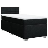 Boxspring met matras stof zwart 90x190 cm - thumbnail