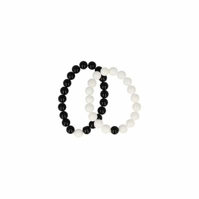 Edelsteen Armband Onyx/ Sneeuwkwarts Yin-Yang (set van twee) Edelsteen Armband Onyx/ Sneeuwkwarts Yin-Yang (set van twee)