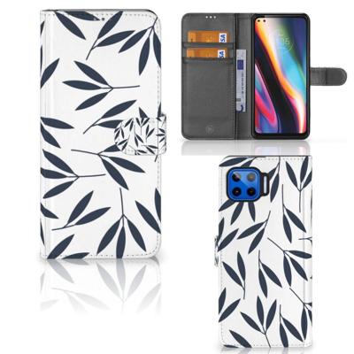 Motorola Moto G 5G Plus Hoesje Leaves Blue Motorola Moto G 5G Plus Hoesje Leaves Blue