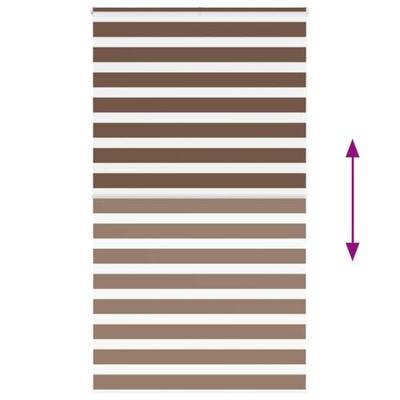 VidaXL Zebra rolgordijn 120x200 cm stofbreedte 115,9cm polyester bruin VidaXL Zebra rolgordijn 120x200 cm stofbreedte 115,9cm polyester bruin
