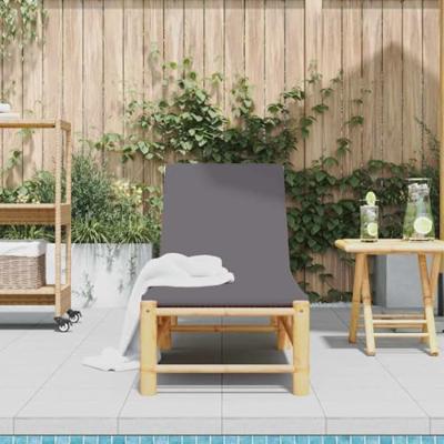 Ligstoel met kussens 55x199x30 cm bamboe