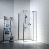 Sealskin Contour draaideur met zijwand 90x90 cm, 200 cm hoog, RVS, 6 mm helder veiligheidsglas CCD180906325100 - thumbnail