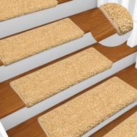 Trapmatten 15 st 65x21x4 cm beige rechthoekige rand - thumbnail