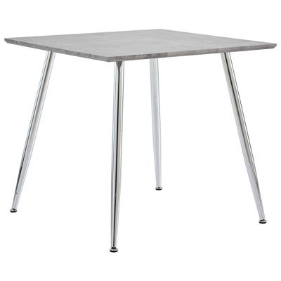 vidaXL Eettafel 80,5x80,5x73 cm MDF betonkleurig en zilverkleurig vidaXL Eettafel 80,5x80,5x73 cm MDF betonkleurig en zilverkleurig