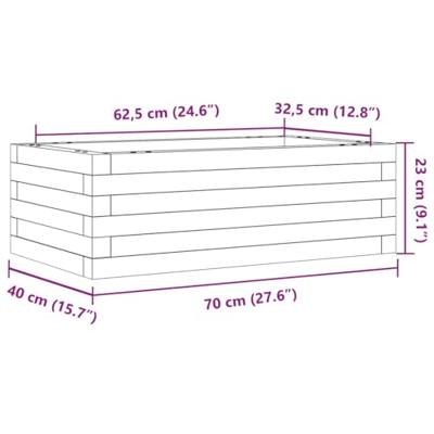 VidaXL Plantenbak 70x40x23 cm geïmpregneerd grenenhout