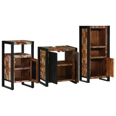 Badkamermeubelset met plank 3 pcs Multikleur 55 x 35 x 60 cm