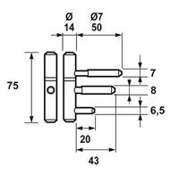AXA inboorpaumelle 14mm - voor houten kozijnen - 2st 1177-10-37/0TE - thumbnail