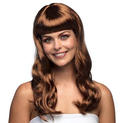 Pruik chique bruin