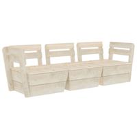 Tuinbank 3-zits pallet geïmpregneerd vurenhout - thumbnail