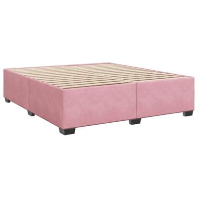 Boxspring met matras fluweel roze 200x200 cm