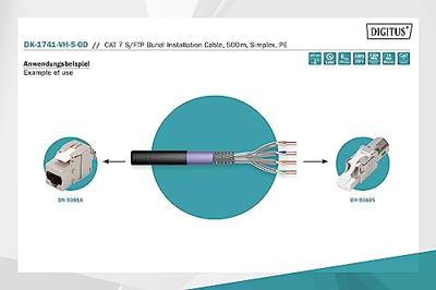 Digitus DK-1741-VH-5-OD Netwerkkabel CAT 7 S/FTP Zwart (RAL 9005) 500 m Digitus DK-1741-VH-5-OD Netwerkkabel CAT 7 S/FTP Zwart (RAL 9005) 500 m