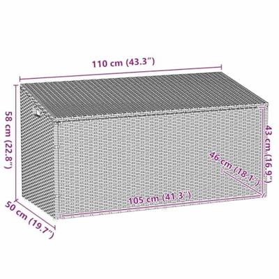 Tuinbox 110x50x58 cm poly rattan grijs Tuinbox 110x50x58 cm poly rattan grijs