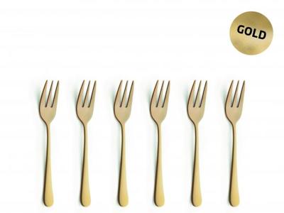 Amefa Austin Gebaksvorkjes 6 Stuks Mat Goud