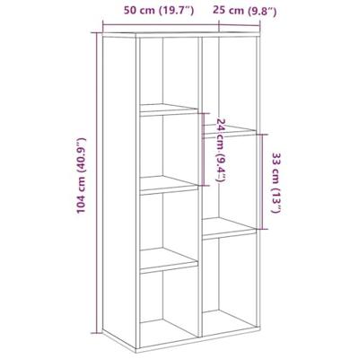 Boekenkast 50x25x104 cm oud houtkleurig