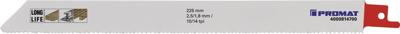 Promat/Tecwerk Reciprozaagblad | lengte 225 mm breedte 19 mm | tandverdeling TPI 10/14 2,5/1,8 mm | gefreesd, getordeerd | 5 stuks / kaart - Promat/Tecwerk Reciprozaagblad | lengte 225 mm breedte 19 mm | tandverdeling TPI 10/14 2,5/1,8 mm | gefreesd, getordeerd | 5 stuks / kaart -