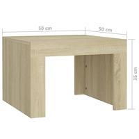 Salontafel 50x50x35 cm bewerkt hout sonoma eikenkleurig - thumbnail