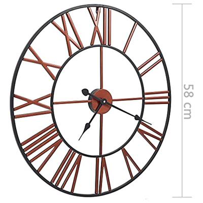 Wandklok 58 cm metaal rood