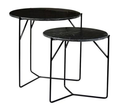 Mason Marble Black/Black Set of 2-13373