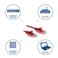 ACT DC9505 LSZH U/UTP CAT6 Datacenter Slimline Patchkabel Snagless | RJ45 Connectoren | Rood | 5 meter - thumbnail