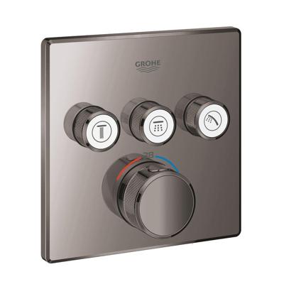Grohe Grohtherm SmartControl Inbouwthermostaat - 4 knoppen - vierkant - hard graphite 29126a00