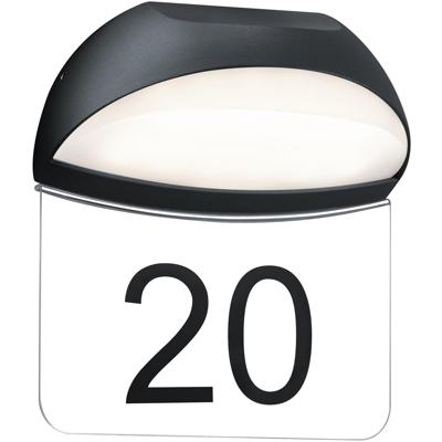 Huisnummerverlichting 5W Warm Wit 3000K IP54 Ovaal Antraciet Aluminium