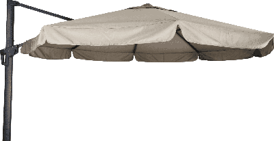 Zweefparasol Virgo 350 cm met volan ecru Zweefparasol Virgo 350 cm met volan ecru