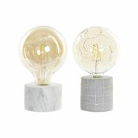 Bureaulamp DKD Home Decor Wit Grijs Gouden Cement 12 x 12 x 22 cm (2 Stuks) - thumbnail