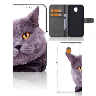 Samsung Galaxy J5 2017 | Telefoonhoesje | Met pasjeshouder | Kat
