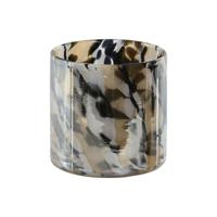 Kaarshouder Home ESPRIT Zwart Crème Kristal 12 x 12 x 11,5 cm - thumbnail