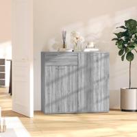 Dressoir 80x36x75 cm bewerkt hout grijs sonoma eikenkleurig - thumbnail