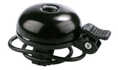 Simson fietsbel race zwart elastiek bevestiging op kaart