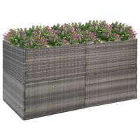 VidaXL Plantenbak 157x80x80 cm poly rattan grijs - thumbnail