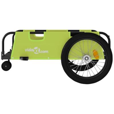 VidaXL Fietstrailer oxford stof en ijzer groen en zwart VidaXL Fietstrailer oxford stof en ijzer groen en zwart