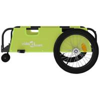 VidaXL Fietstrailer oxford stof en ijzer groen en zwart - thumbnail